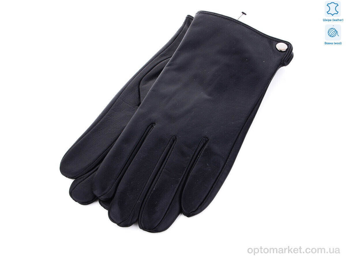 Купить Рукавички чоловічі M003М шкіра кози Королева чорний, фото 2