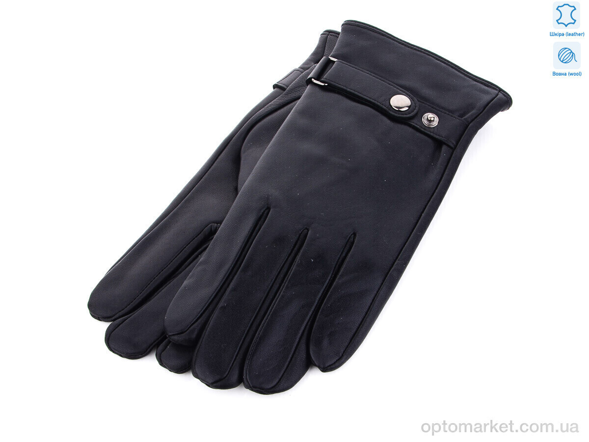 Купить Рукавички чоловічі M005М шкіра кози Королева чорний, фото 2