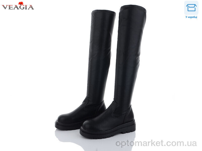 Купить Ботфорти жіночі M288-1 єврохутро Veagia чорний, фото 2