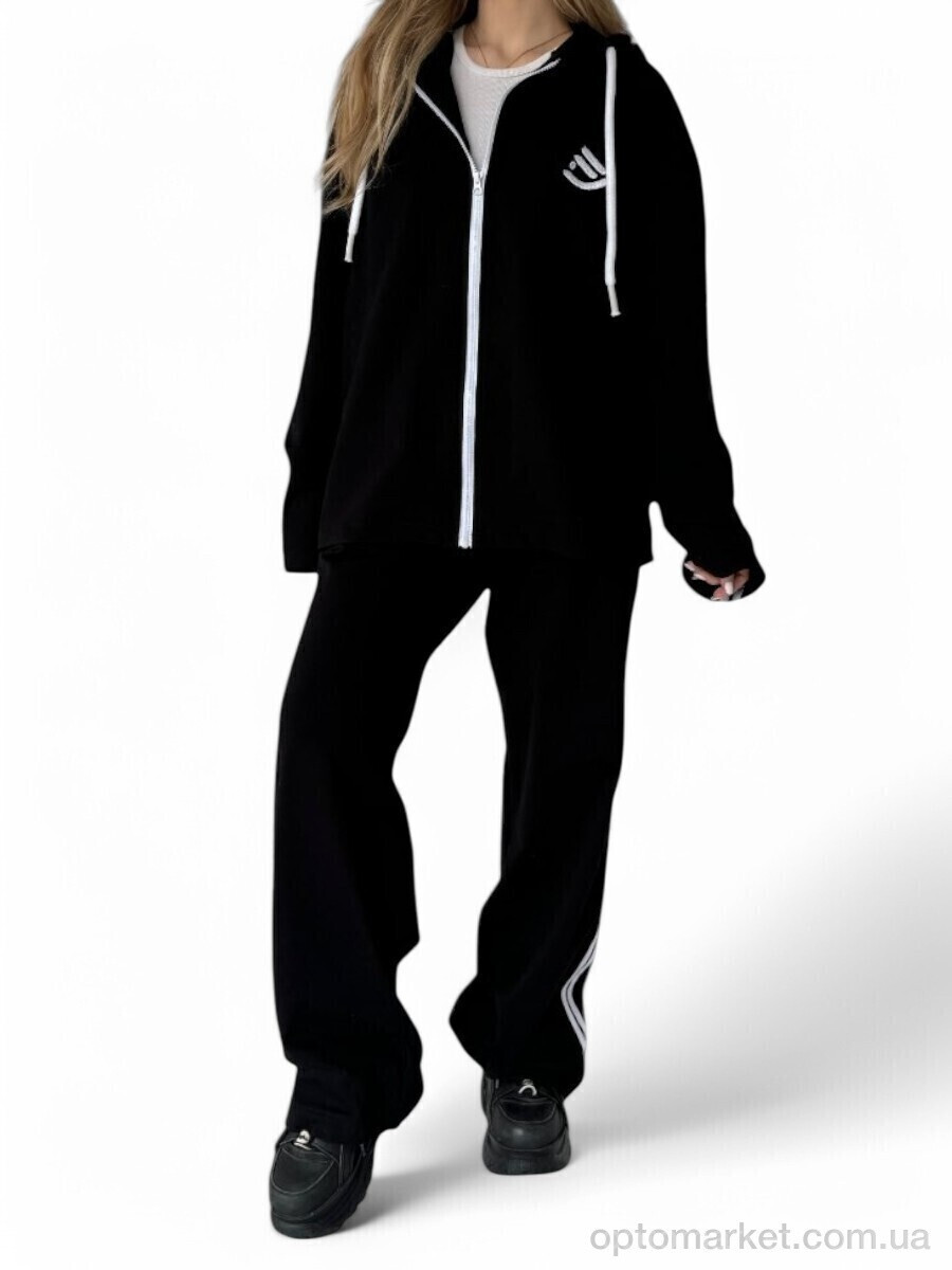 Купить Спортивний костюм жіночі N2045 чорний SL KARAVAN чорний, фото 4