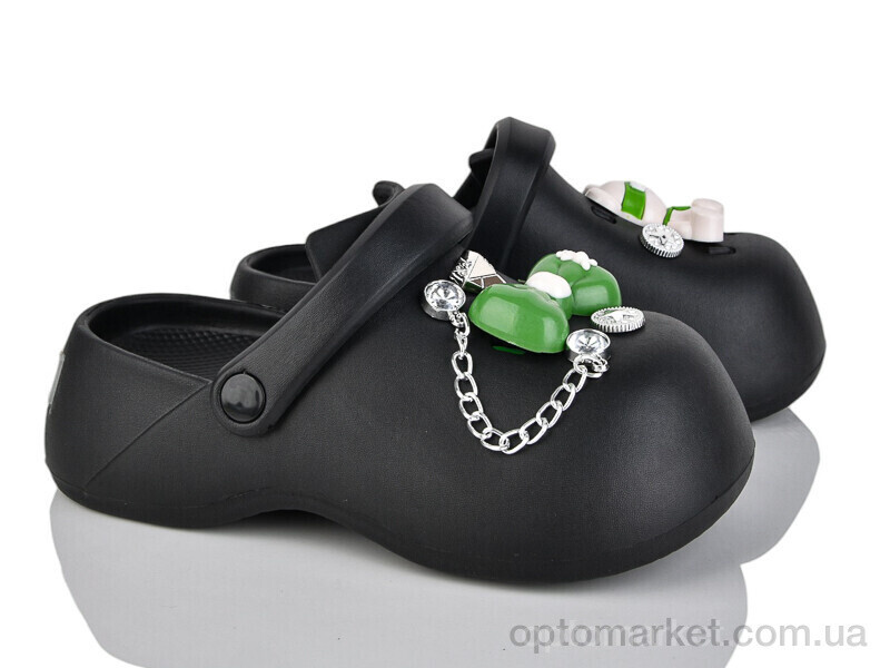 Купить Крокси жіночі QQ72-1 Панда чорний, фото 2