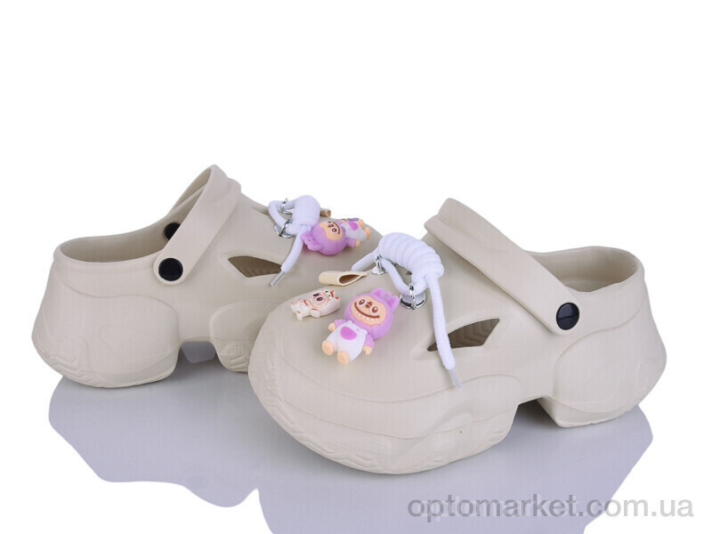 Купить Крокси жіночі QQ81-3 Alimama-Girnaive бежевий, фото 2