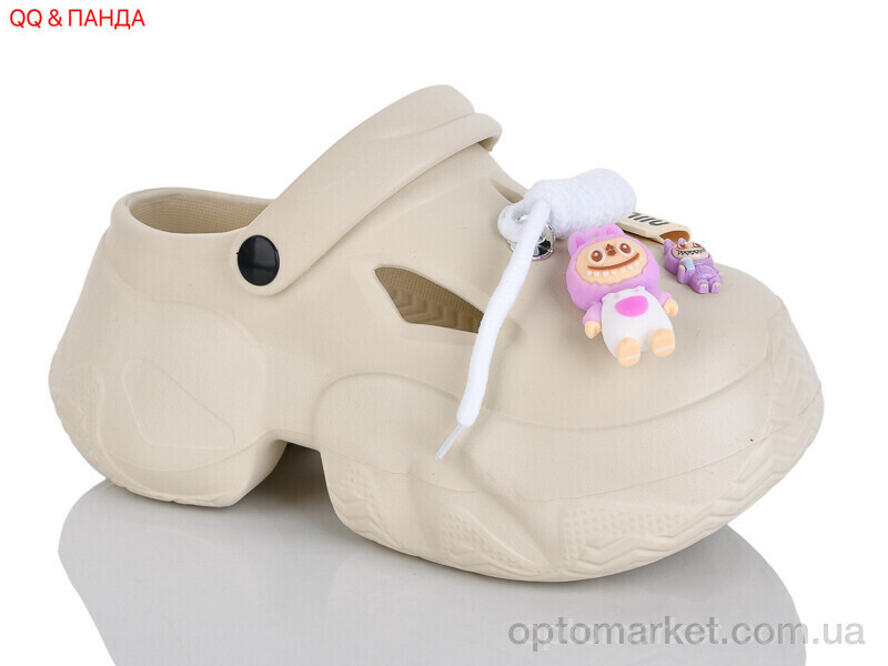 Купить Крокси жіночі QQ81-3 QQ&Панда бежевий, фото 2