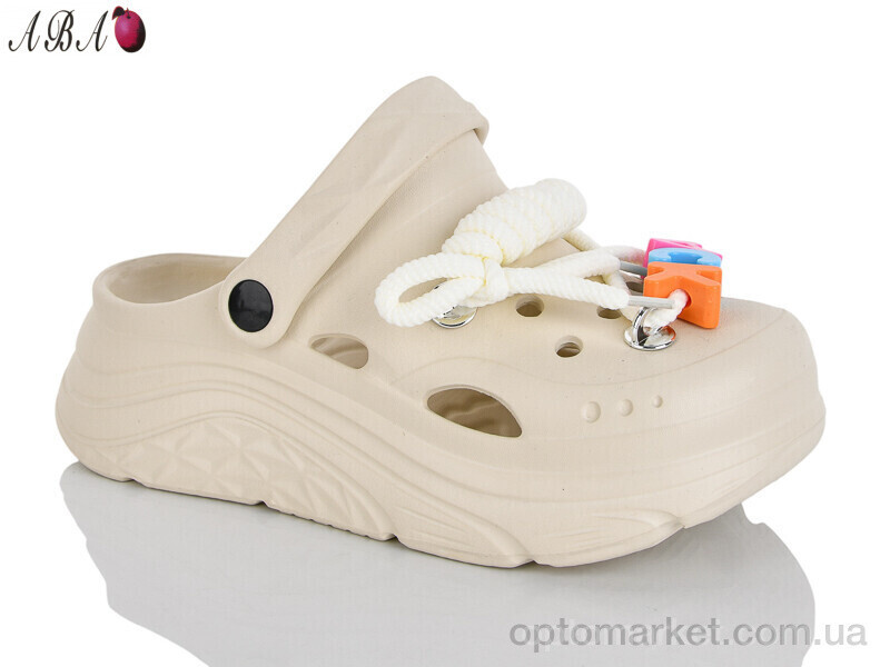 Купить Крокси жіночі QQ9ABA0-3 Aba бежевий, фото 2