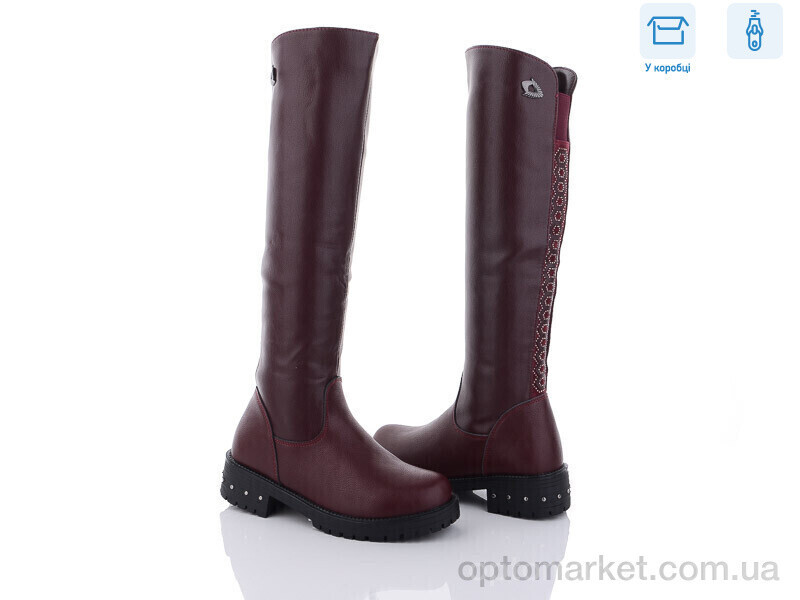 Купить Чоботи жіночі S6-60 Lilin shoes бордовий, фото 3