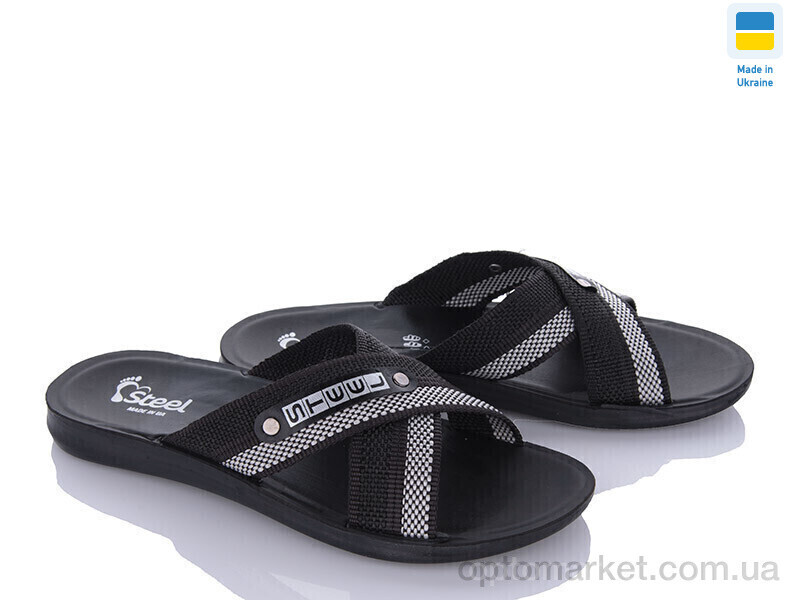 Купить Шльопанці чоловічі TRK 007 black-grey new Demur чорний, фото 2