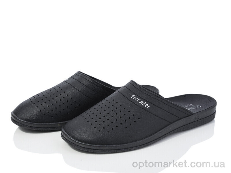 Купить Шльопанці чоловічі UNQ кож-зам чорний Flocc чорний, фото 2