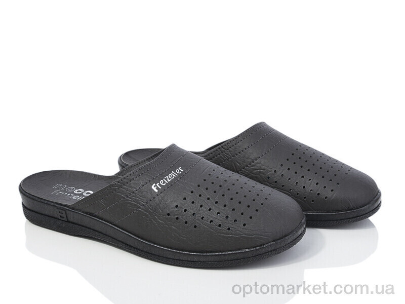 Купить Шльопанці чоловічі UNQ кож-зам сірий Flocc сірий, фото 2