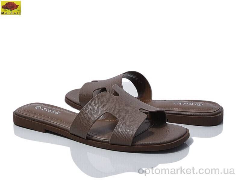 Купить Шльопанці жіночі W1920-5 Mei De Li коричневий, фото 2