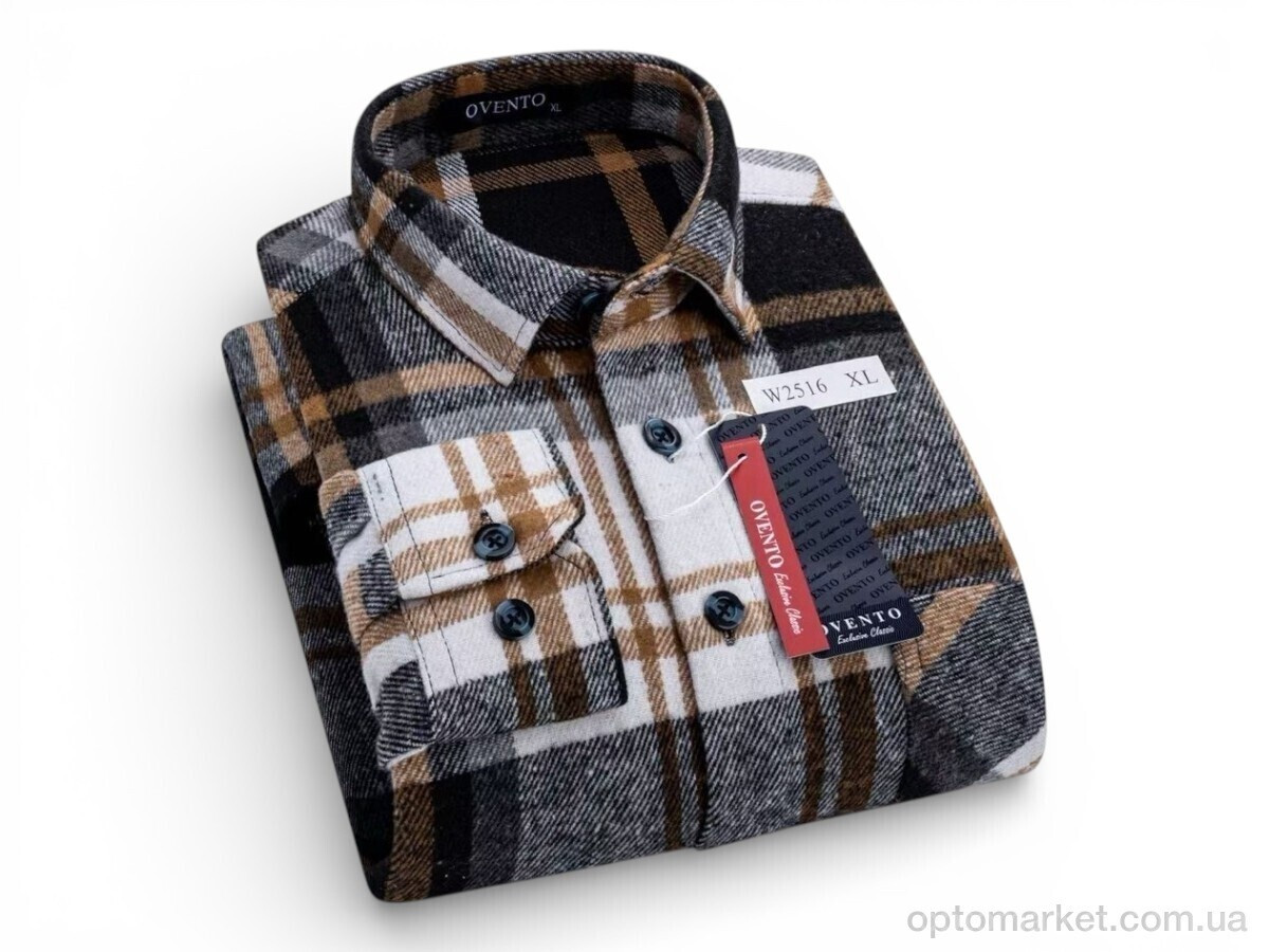 Купить Сорочка чоловічі W2516 brown Ovento коричневий, фото 2