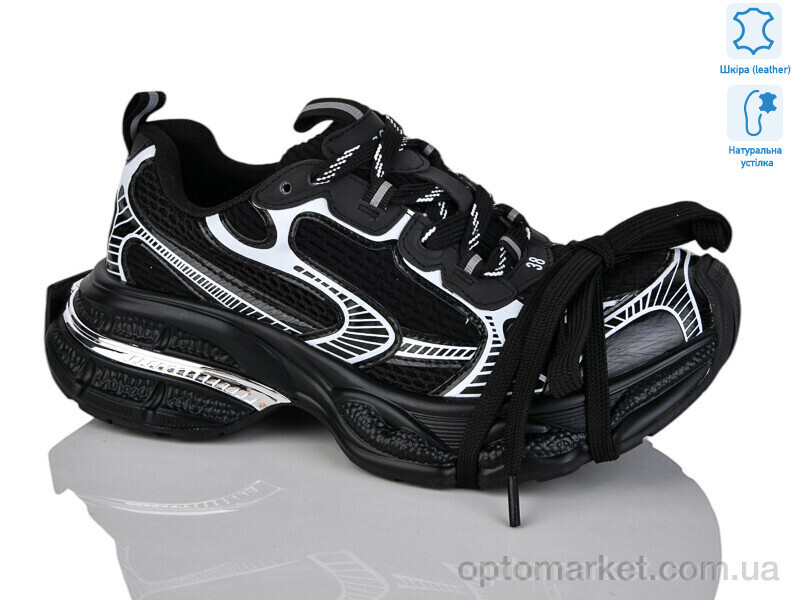 Купить Кросівки жіночі WDP1830-1 Egga чорний, фото 2