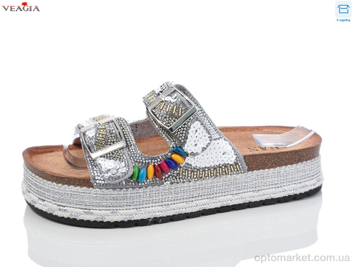 Купить Шльопанці жіночі WK002-4 FAN сірий, фото 2