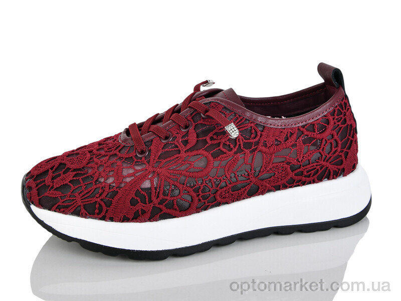 Купить Кросівки жіночі Y077-1 Yimeili бордовий, фото 2