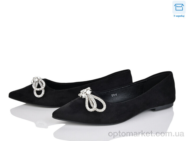 Купить Балетки жіночі Y1-1 L&M чорний, фото 2