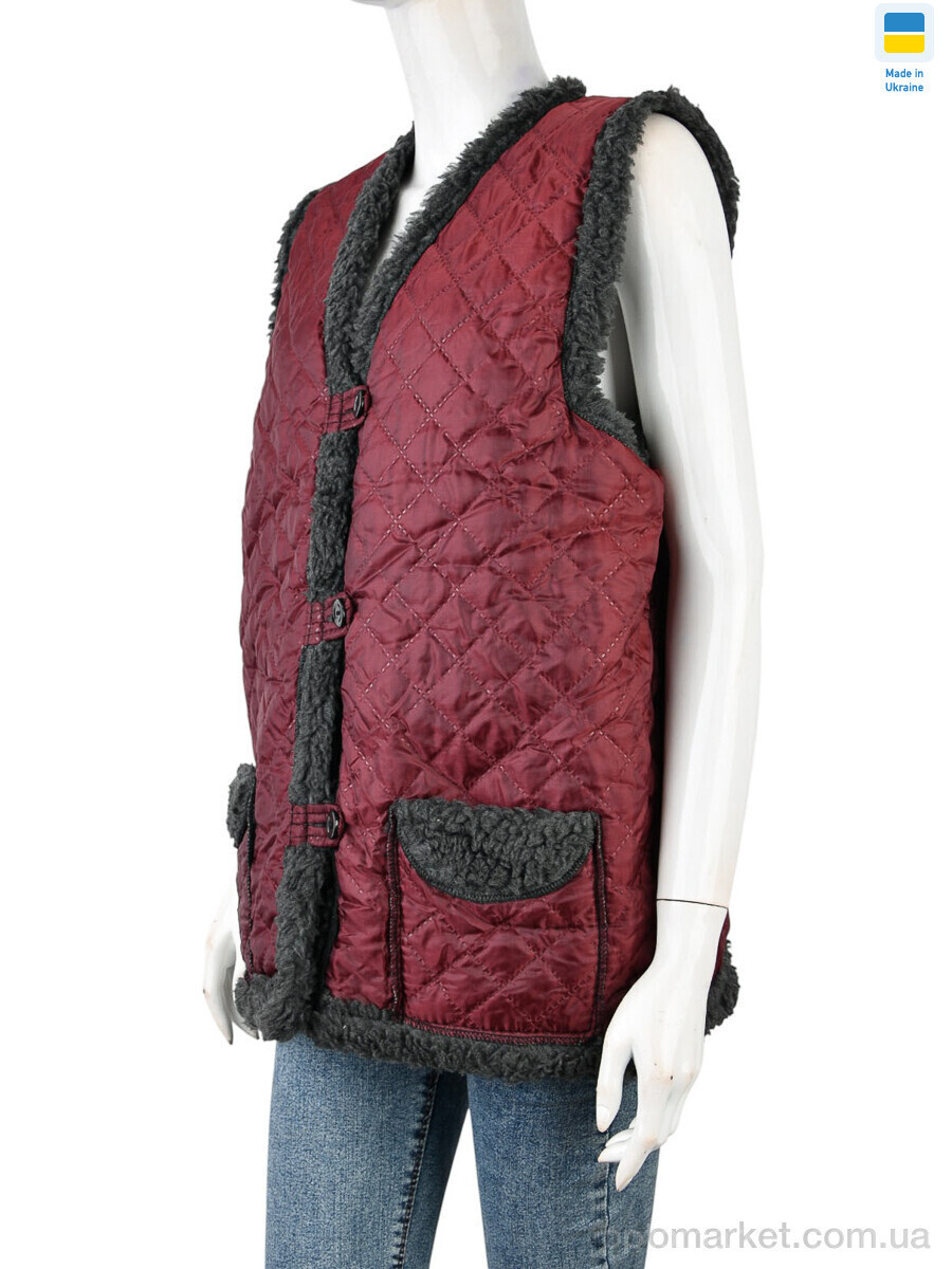 Купить Жилетка жіночі Жилетка бордово-сірий LiBang бордовий, фото 4