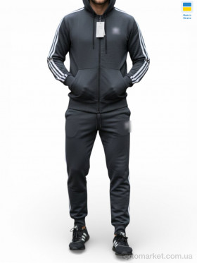 Купить Спортивний костюм чоловічі 01 т.сірий A.idas сірий