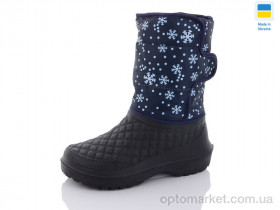 Купить Чоботи з піни жіночі 012 сніжинка намальована синій GF чорний