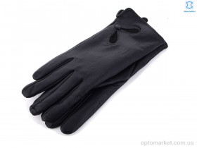 Купить Рукавички жіночі 0613Ж шкіра махра Королева чорний