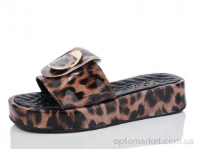 Купить Шльопанці жіночі 101 лео-коричневий Sali-2 коричневий