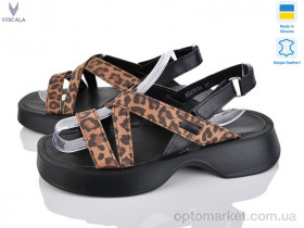 Купить Босоніжки жіночі 23938 ч.ш.+кор.нуб. Viscala коричневий