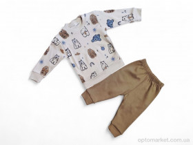 Купить Пижама дитячі 35601 коричневий реглан-штани Giddy Kids коричневий