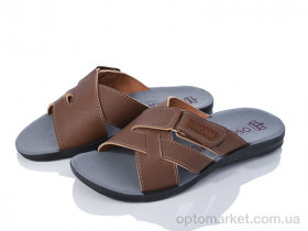 Купить Шльопанці чоловічі 3609-36 beige Oscar коричневий