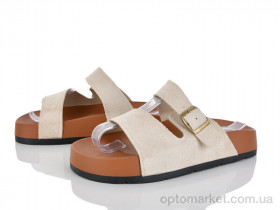 Купить Шльопанці жіночі 404-771 Бабочка-Mengfuna-AESD бежевий