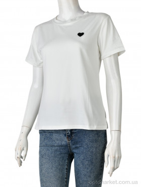 Купить Футболка жіночі 4349-Heart-4 white Huajianiing білий