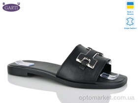 Купить Шльопанці жіночі 52 чорна шкіра Garti чорний