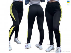 Купить Лосини жіночі 52862 чорний з жовтою вставкою Sport style чорний