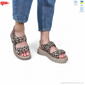 Купить Босоніжки жіночі 545 леопард латте к. ARTO бежевий