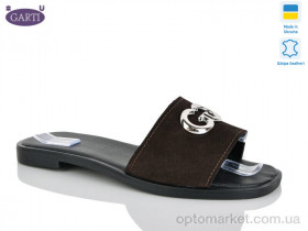 Купить Шльопанці жіночі 56 коричневий замш Garti коричневий