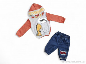 Купить Комплекти дитячі дитячі 701 цегляний батнік-штани BebeLoom помаранчевий