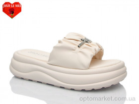 Купить Шльопанці жіночі 722 Jiao Li Mei бежевий