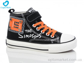 Купить Кеди дитячі 9111 А чорно-помаранчевий Comfort-baby чорний