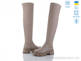 Купить Ботфорти жіночі 93 бежевий Mona Lisa бежевий