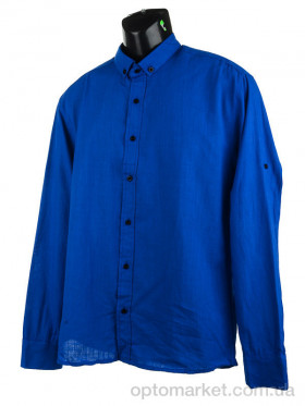 Купить Рубашка мужчины Лён синий Verton синий