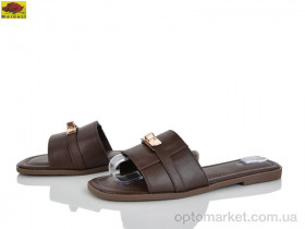 Купить Шльопанці жіночі D505-13 Mei De Li коричневий