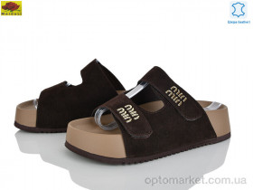 Купить Шльопанці жіночі D86-6 Mei De Li коричневий