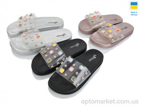 Купить Шльопанці жіночі Шльопки силікон брошка mix Fangre мікс