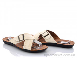 Шльопанці чоловічі 0-7180 беж Splendor білий  оптом от Optomarket
