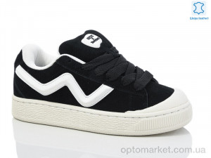 Кеди жіночі 001-1 Gzoz чорний  оптом от Optomarket