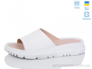 Шльопанці жіночі 001-4 біла шкіра Lena білий  оптом от Optomarket