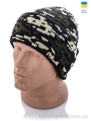Шапка чоловічі 002-6 gren-black Kindzer мікс  оптом от Optomarket