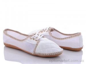 Балетки женские 002 white DeMur белый  оптом от Optomarket