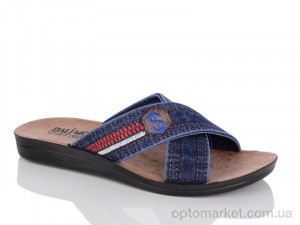 Шльопанці чоловічі 010 blue Mahli синій  оптом от Optomarket
