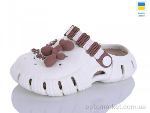 Крокси дитячі 012 крем-мокко Gipanis білий  оптом от Optomarket