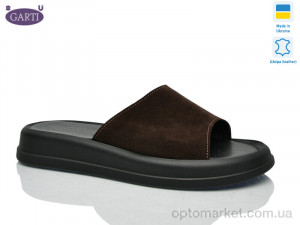 Шльопанці жіночі 0197 коричневий замш Garti коричневий  оптом от Optomarket