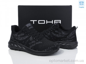 Кросівки жіночі 028 all black TOHA чорний  оптом от Optomarket