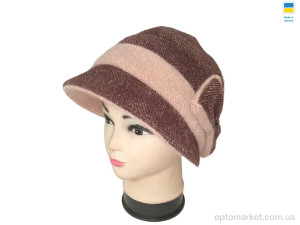 Капелюх жіночі 0552 шоколадно-бежевий Mabi коричневий  оптом от Optomarket